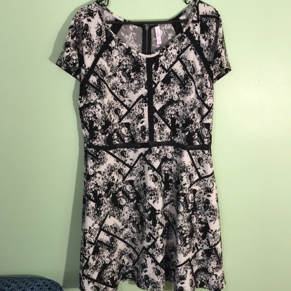 Floral Geometric Skater Dress